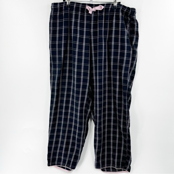✅ VICTORIA'S SECRET BLACK/PINK PLAID PAJAMA PANTS SIZE LARGE - Picture 1 of 5